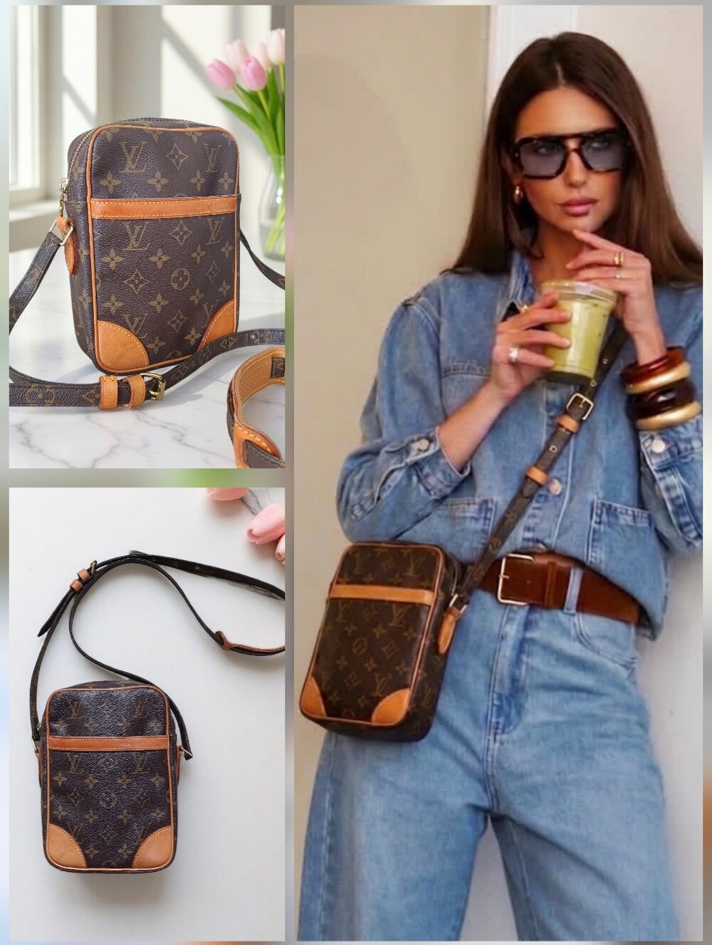Louis Vuitton Danube Monogram Crossbody Vintage 2000 ✨ Clean COA